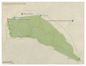 A Map Of Nairobi National Park